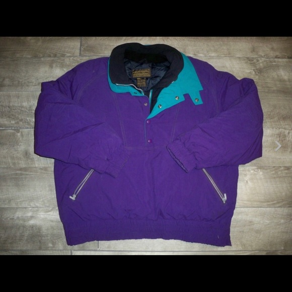 Vintage 90s Eddie Bauer Goose Down Puffer Puffy Pullover Jacket Coat Men's Large